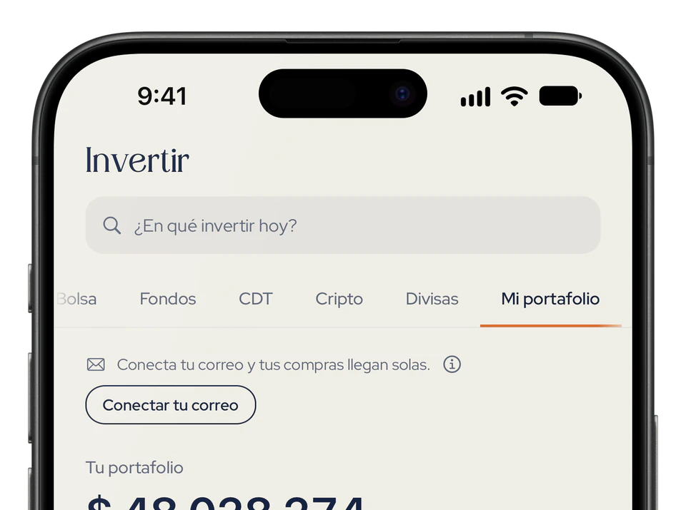 De cerca, en la app: «Conecta tu correo y tus compras llegan solas», con el botón Conectar tu correo