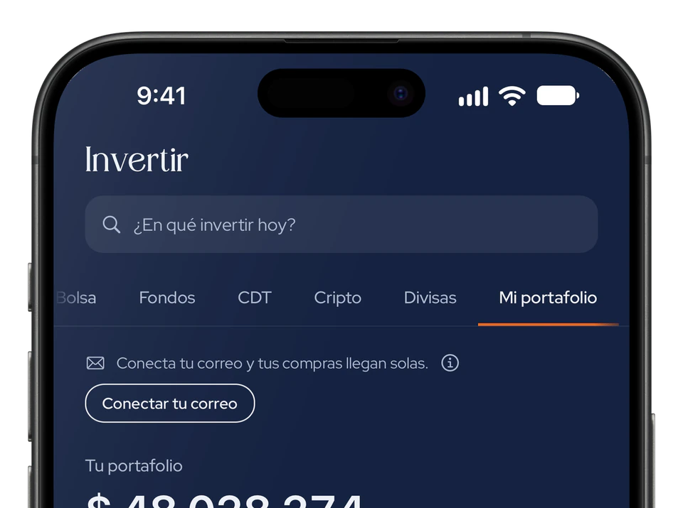 De cerca, en la app: «Conecta tu correo y tus compras llegan solas», con el botón Conectar tu correo